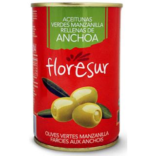 Aceitunas Verdes Rellenas con Anchoa Floresur  300 g