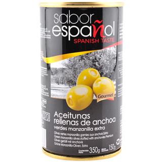 Aceitunas Verdes Rellenas con Anchoa Sabor Español  350 g