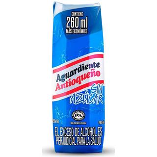 Aguardiente sin Azúcar en Caja Aguardiente Antioqueño  260 ml