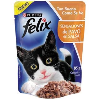 Alimento Húmedo para Gatos Pavo en Salsa Felix  85 g