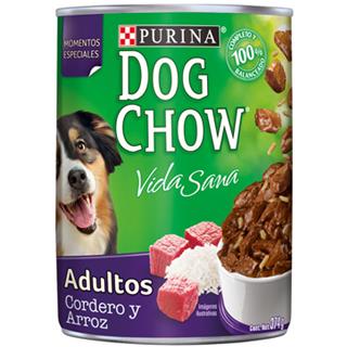 Alimento Húmedo para Perros Adultos Cordero y Arroz Purina Dog Chow  374 g