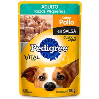 Alimento Húmedo para Perros Adultos Razas Pequeñas Pollo en Salsa Pedigree  100 g