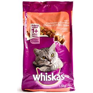 Alimento Seco para Gatos Adultos Camarón y Corvina Whiskas 1 500 g