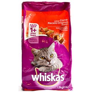 Alimento Seco para Gatos Adultos Carne Whiskas 1 500 g