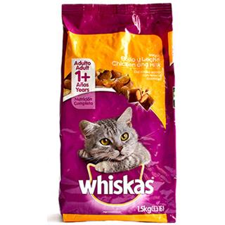 Alimento Seco para Gatos Adultos Pollo y Leche Whiskas 1 500 g