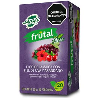 Aromática de Frutas Flor de Jamaica, Piel de Uva y Arándano Jaibel  30 g