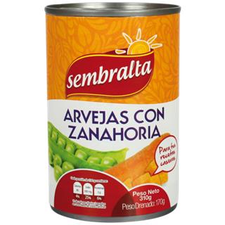 Arvejas y Zanahorias en Lata Sembralta  320 g