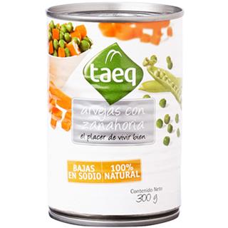Arvejas y Zanahorias en Lata Bajas en Sodio Taeq  300 g