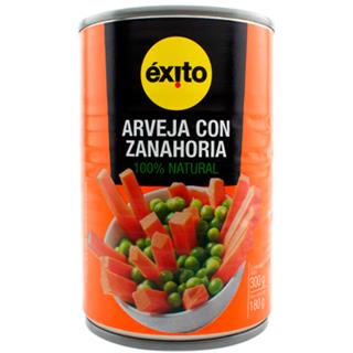 Arvejas y Zanahorias en Lata Éxito  300 g