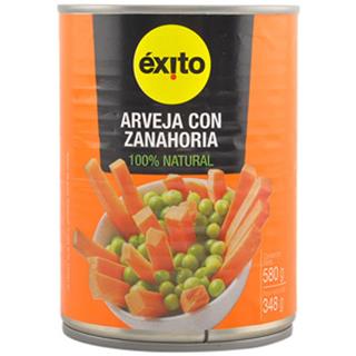 Arvejas y Zanahorias en Lata Éxito  580 g