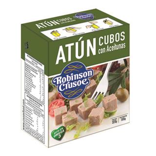 Atún en Lomitos Cubitos con Aceitunas Robinson Crusoe  320 g