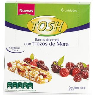 Barra de Cereal con Frutas Mora Tosh  138 g