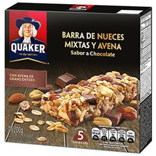 Barra de Cereal con Nueces y Avena Chocolate Quaker  200 g