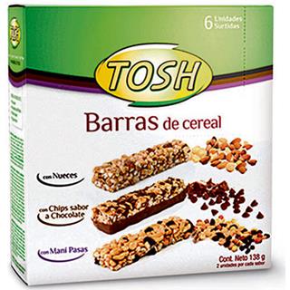 Barra de Cereal Sabores Surtidos Tosh  138 g
