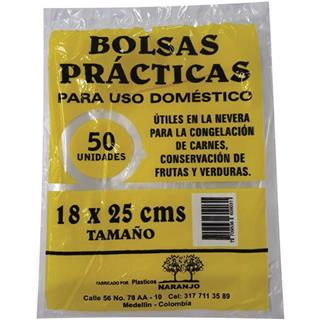 Bolsas Transparentes Medianas Plásticos Naranjal  50 unidades