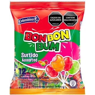 Bombón con Goma de Mascar Sabores Surtidos Bon Bon Bum  228 g