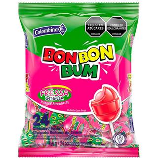 Bombón con Sabor a Fresa y Goma de Mascar Intensa Bon Bon Bum  456 g