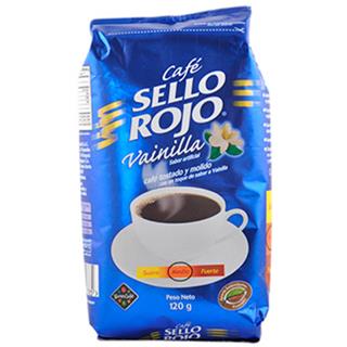 Café Tostado y Molido Medio con Sabor a Vainilla Sello Rojo  120 g