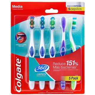 Cepillo de Dientes Medio Colgate  5 unidades