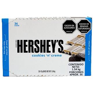 Chocolatina Blanca con Trozos de Galleta Negra Hershey's 1 548 g