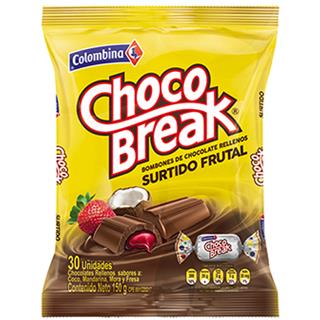 Chocolatina Común Rellena con Dulce Líquido Choco Break  150 g