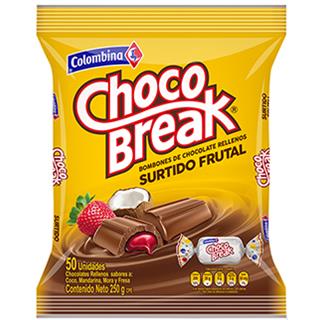 Chocolatina Común Rellena con Dulce Líquido Choco Break  250 g