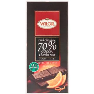 Chocolatina Negra Naranja Valor  100 g