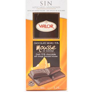 Chocolatina Negra Naranja Valor  150 g