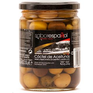 Coctel de Aceitunas Con Pepinillos y Cebollitas Sabor Español  420 g