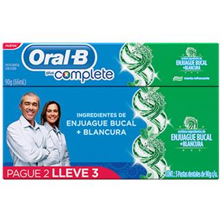 Crema Dental Plus Complete, Enjuague Bucal Oral-B  198 ml