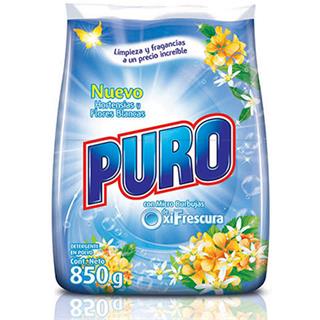 Detergente en Polvo con Aroma Floral Hortencias y Flores Blancas, Microburbujas Puro  850 g