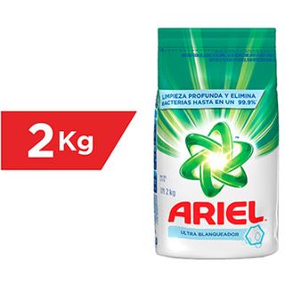 Detergente en Polvo con Blanqueador Ariel 2 000 g