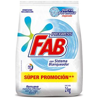 Detergente en Polvo con Blanqueador Fab 2 000 g