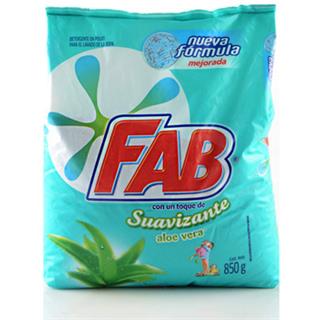 Detergente en Polvo con Suavizante y Aloe Vera Fab  850 g