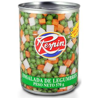 Ensalada de Vegetales Arvejas, Zanahoria y Papa Respin  570 g