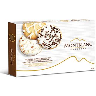 Galletas Dulces Surtidas Chocolate Blanco Montblanc  125 g