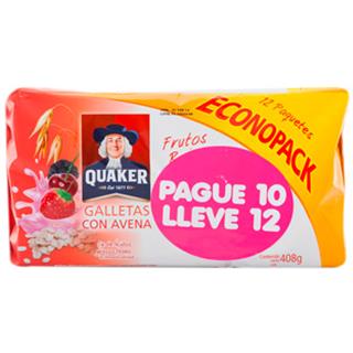Galletas Integrales con Avena Frutos Rojos Quaker  408 g