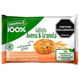 Galletas Integrales con Avena y Granola Crakeñas  180 g