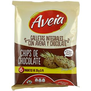 Galletas Integrales con Chips de Chocolate y Avena Aveia  156 g