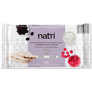 Galletas Integrales con Relleno Frutos Rojos Natri  180 g