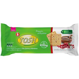 Galletas Integrales Chía, Quinua y Arándanos Tosh  145 g