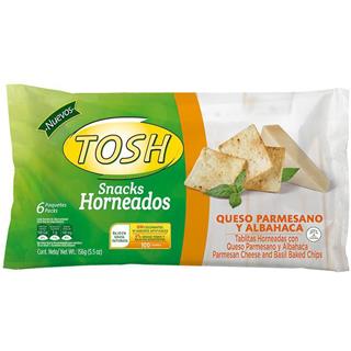 Galletas Integrales Queso Parmesano y Albahaca Tosh  156 g