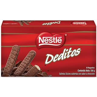 Galletas Recubiertas con Chocolate Deditos  184 g