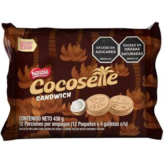 Galletas Sánduche Comunes Rellenas con Crema Sabor a Coco Cocosette  438 g