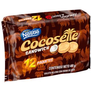 Galletas Sánduche Comunes Rellenas con Crema Sabor a Coco Cocosette  480 g