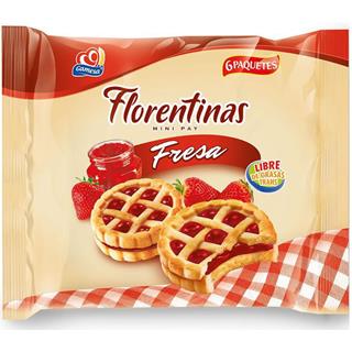 Galletas Sánduche Comunes Rellenas con Crema Sabor a Fresa Florentinas  162 g