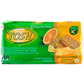 Galletas Sánduche Integrales Rellenas con Crema Sabor a Naranja Tosh  149 g