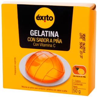 Gelatina en Polvo con Sabor a Piña Éxito  50 g