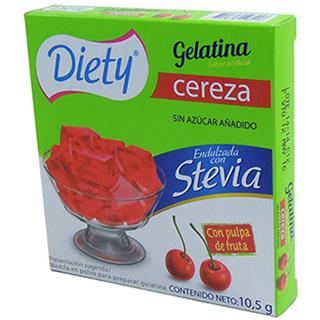 Gelatina en Polvo Dietética con Sabor a Cereza Stevia Diety  11 g