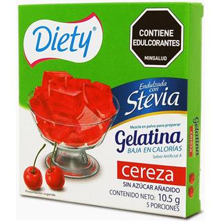 Gelatina en Polvo Dietética con Sabor a Cereza Stevia Diety  11 g